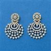 American Diamond Classic Earring With Mehndi 2 Tone Rhodium Plating