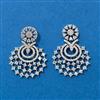 American Diamond Classic Earring With Mehndi 2 Tone Rhodium Plating