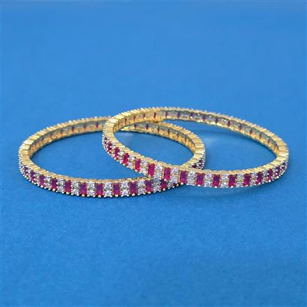 American Diamond Classic Bangles With 2 Tone Plating