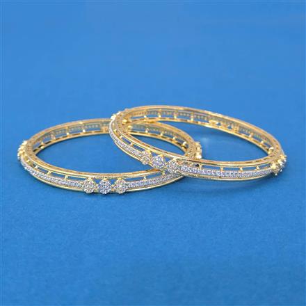 American Diamond Classic Bangles With 2 Tone Plating
