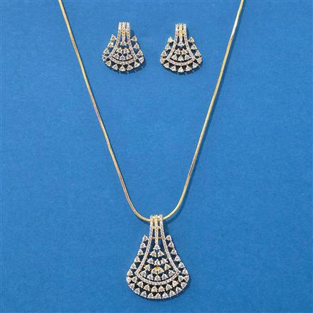 Cz Classic Pendant Set With 2 Tone Plating
