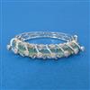 Cz Openable Kada With Rhodium Plating