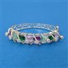 Cz Openable Kada With Rhodium Plating