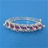 Cz Openable Kada With Rhodium Plating