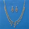 Cz Classic Necklace Set With 2 Tone Rhodium Plating