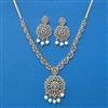 Cz Classic Necklace Set With Black Rose 2 Tone Rhodium Plating