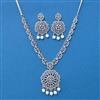 Cz Classic Necklace Set With Black Rose 2 Tone Rhodium Plating