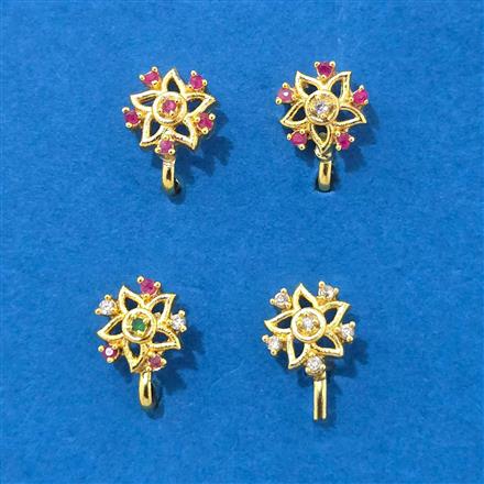 Cz Pressing Nose Ring With Gold Plating