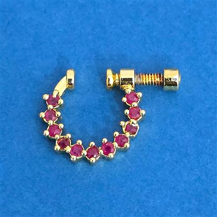Cz Pressing Nose Ring With Gold Plating