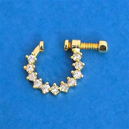 Cz Pressing Nose Ring With Gold Plating