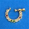 Cz Pressing Nose Ring With Gold Plating