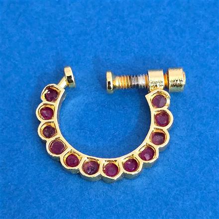 Cz Pressing Nose Ring With Gold Plating