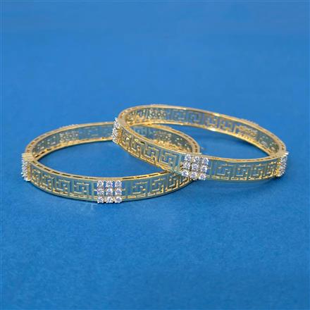 American Diamond Classic Bangles With 2 Tone Plating