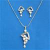Cz Classic Pendant Set With 2 Tone Plating