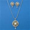 Cz Classic Pendant Set With 2 Tone Plating
