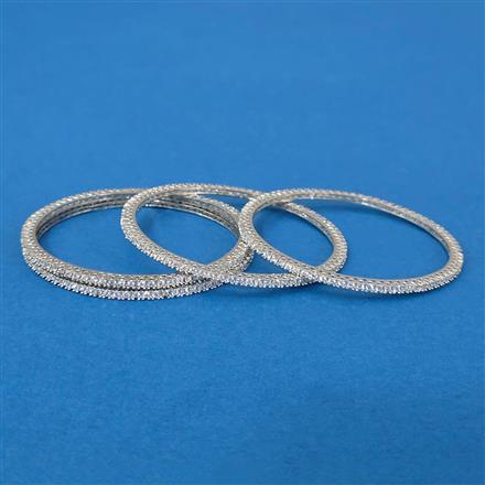 Cz Classic Bangles With Rhodium Plating