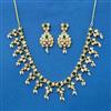Cz Moti Necklace Set With Gold Plating