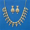 Cz Moti Necklace Set With Gold Plating