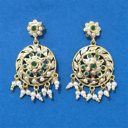 Cz Moti Earring With Gold Plating