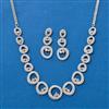 American Diamond Classic Necklace Set With 2 Tone Rhodium Plating