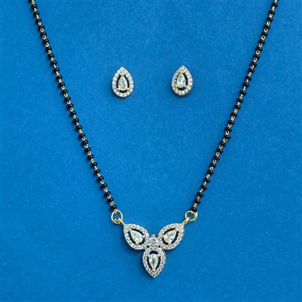 Cz Classic Mangalsutra With 2 Tone Rhodium Plating