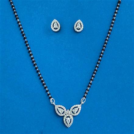 Cz Classic Mangalsutra With 2 Tone Rhodium Plating
