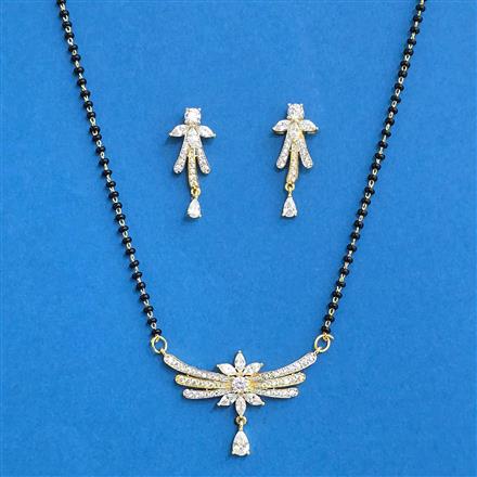 Cz Classic Mangalsutra With 2 Tone Rhodium Plating
