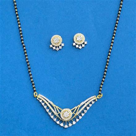 Cz Classic Mangalsutra With 2 Tone Rhodium Plating