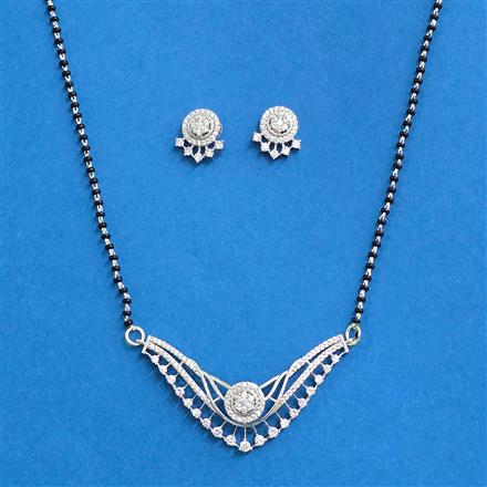 Cz Classic Mangalsutra With 2 Tone Rhodium Plating