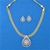 Cz Classic Pendant Set With 2 Tone Rhodium Plating