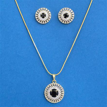 Cz Classic Pendant Set With 2 Tone Plating