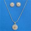 Cz Classic Pendant Set With 2 Tone Plating