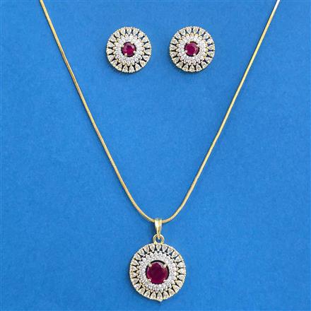 Cz Classic Pendant Set With 2 Tone Plating