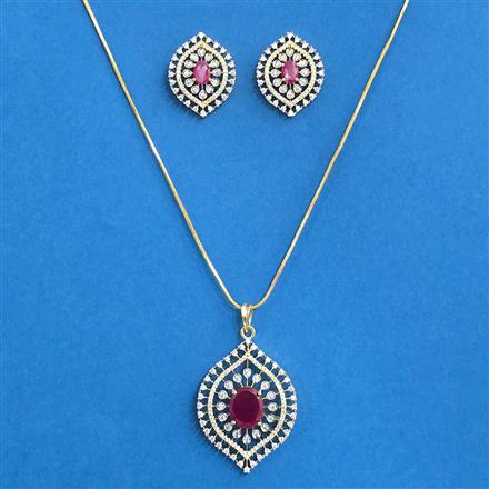 Cz Classic Pendant Set With 2 Tone Plating