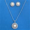 Cz Classic Pendant Set With Rhodium Plating