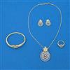 Cz Combo Pendant Set With 2 Tone Plating