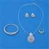 Cz Combo Pendant Set With Rhodium Plating