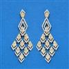 Cz Classic Earring With Mehndi 2 Tone Rhodium Plating
