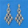 Cz Classic Earring With Mehndi 2 Tone Rhodium Plating