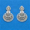 Cz Delicate Earring With Mehndi 2 Tone Rhodium Plating