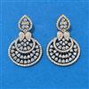 Cz Delicate Earring With Mehndi 2 Tone Rhodium Plating