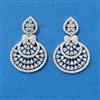 Cz Delicate Earring With Mehndi 2 Tone Rhodium Plating