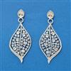 Cz Classic Earring With 2 Tone Rhodium Carat Plating