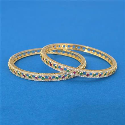 Cz Classic Bangles With Gold Plating
