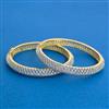 Cz Openable Bangles With 2 Tone Rhodium Plating