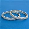 Cz Openable Bangles With 2 Tone Rhodium Plating