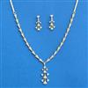 Cz Classic Necklace Set With 2 Tone Rhodium Plating