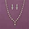 Cz Classic Necklace Set With Mehndi 2 Tone Rhodium Plating