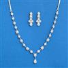 Cz Classic Necklace Set With Mehndi 2 Tone Rhodium Plating