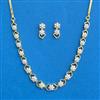 Cz Classic Necklace Set With 2 Tone Rhodium Plating